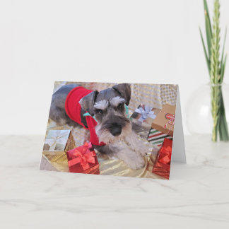 Santa Schnauzer Christmas Card