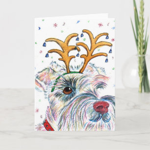 Santa Schnauzer Greeting Card