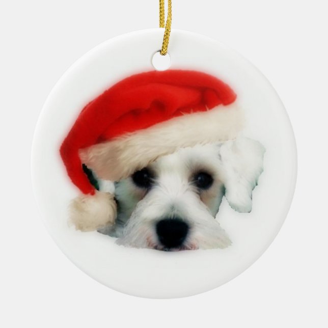 Santa Schnauzer Ornament (Front)