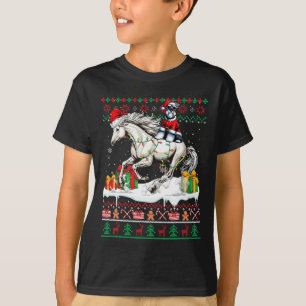 Santa Schnauzer Riding Horse Christmas Sweater Lov