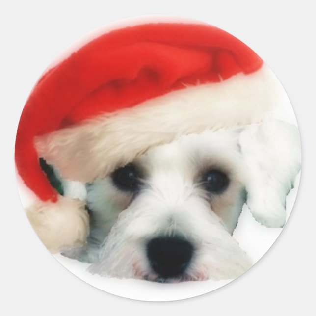 Santa Schnauzer Sticker (Front)