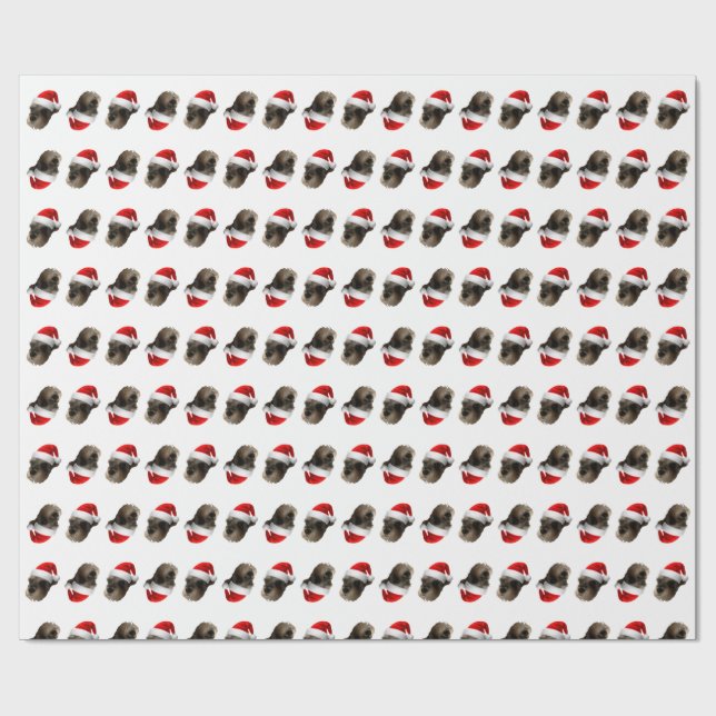 Santa Schnauzer Wrapping Paper (Flat)