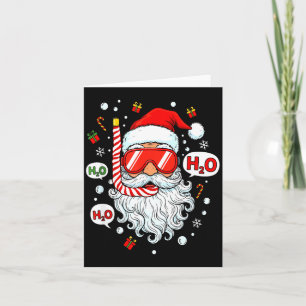 Santa Scuba Diving Equipment Funny Scuba Diver Chr Card