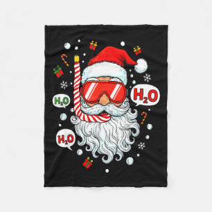 Santa Scuba Diving Equipment Funny Scuba Diver Chr Fleece Blanket
