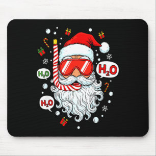 Santa Scuba Diving Equipment Funny Scuba Diver Chr Mouse Mat