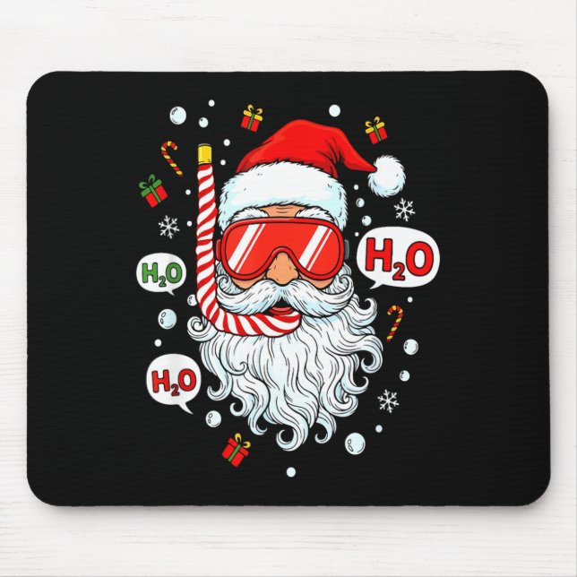 Santa Scuba Diving Equipment Funny Scuba Diver Chr Mouse Mat (Front)