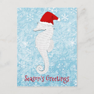 Santa Seahorse Personalise Holiday Postcard