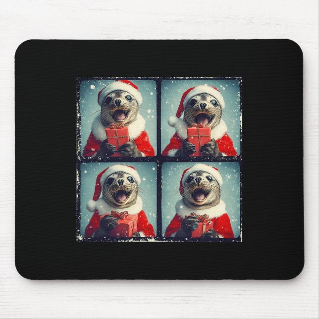 Santa Seal Ocean Animal Photography Sea Lion Chris Mouse Mat (Front)