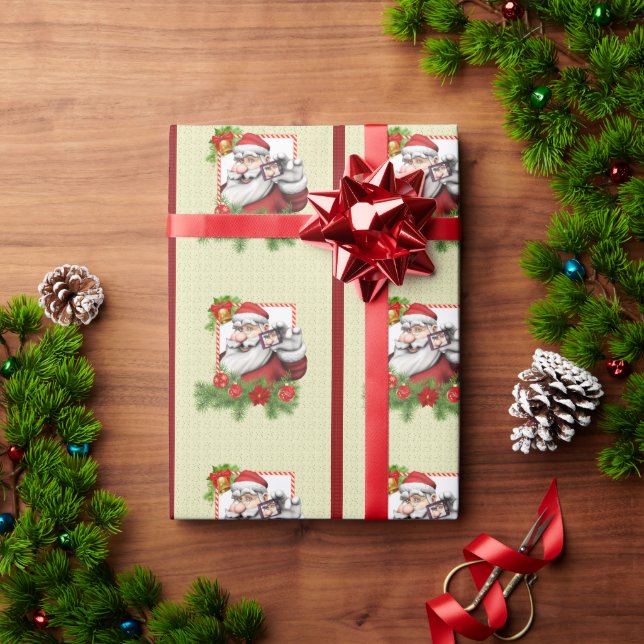Santa Selfie Holiday Gift Wrapping Paper (Holiday Gift)