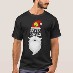 Santa Serves Pickleball  - Christmas Pickleball T-Shirt