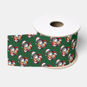 Santa Shades & 6–7 Sign – Bold Christmas Pattern Grosgrain Ribbon