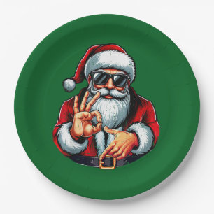 Santa Shades & 6–7 Sign Paper Plate