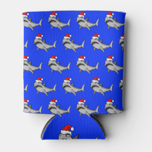 Santa Shark Can Cooler