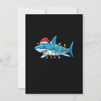 Santa Shark Christmas Lights Sharkmas Tree Xmas Bo Invitation