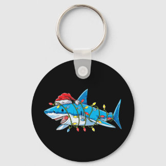 Santa Shark Christmas Lights Sharkmas Tree Xmas Bo Key Ring