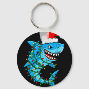 Santa shark christmas lights sharkmas tree xmas key ring