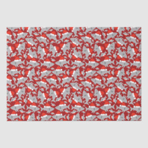 Santa Shark Christmas Red Background Tissue Paper