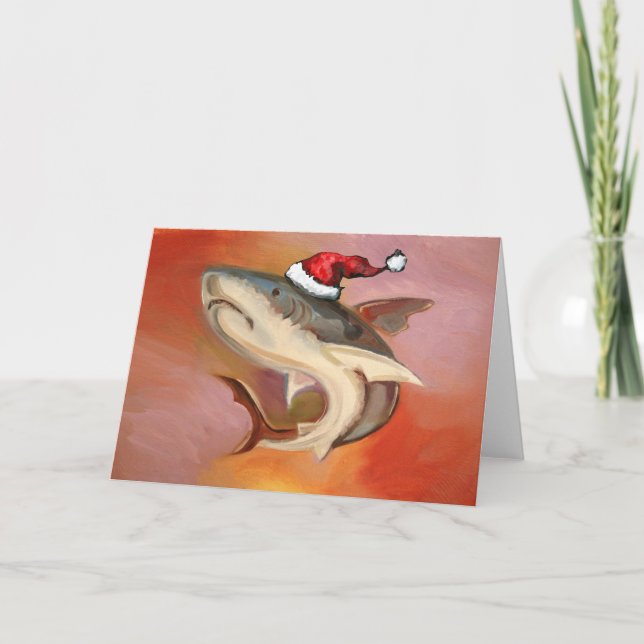 Santa Shark Holiday Card (Front)