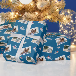 Santa Shark Photo Christmas Wrapping Paper