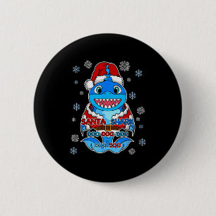 Santa Shark, Shark In A Santa Suit, Christmas Shar 6 Cm Round Badge