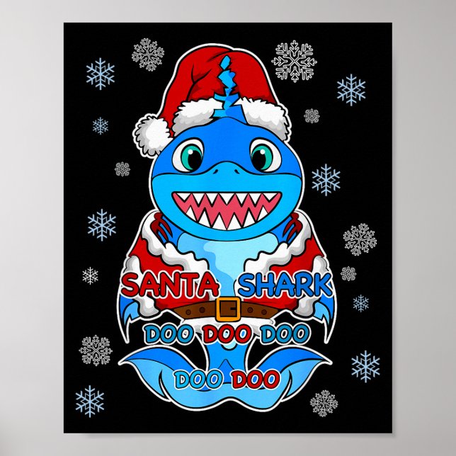 Santa Shark, Shark In A Santa Suit, Christmas Shar Poster (Front)