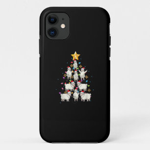 Santa Sheep Christmas Tree Lights Funny Sheep Gift iPhone 11 Case