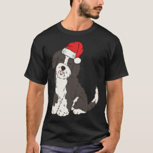 Santa Sheepadoodle Winter Christmas Dog Mum Holida T-Shirt