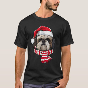 Santa Shih Tzu Christmas Dog Lover Men Women Kids T-Shirt