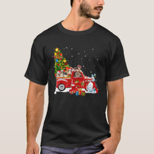 Santa Shih Tzu Ride Red Truck Christmas Pajama Shi T-Shirt
