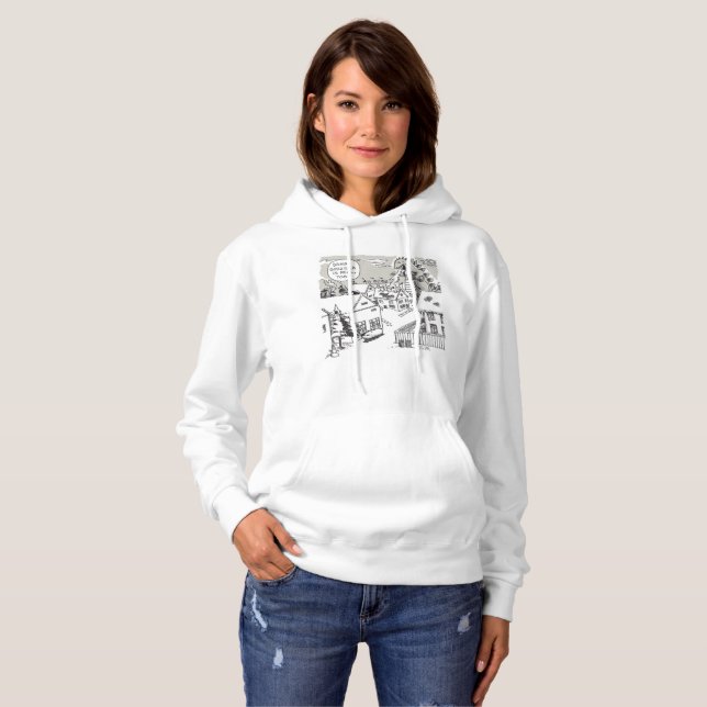Santa Shock women white hooded sweatshirt (Front Full)