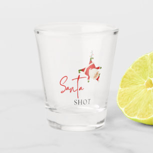 Santa shot with cartwheel Santa Glass