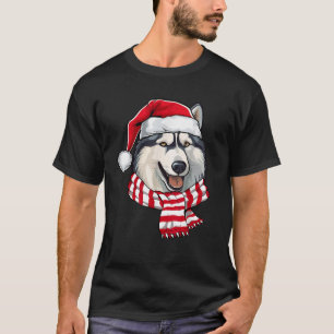 Santa Siberian Husky Christmas Dog Lover Men Women T-Shirt