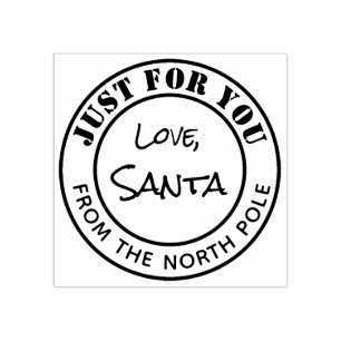 Santa Signature Rubber Stamp North Pole Mail Gift
