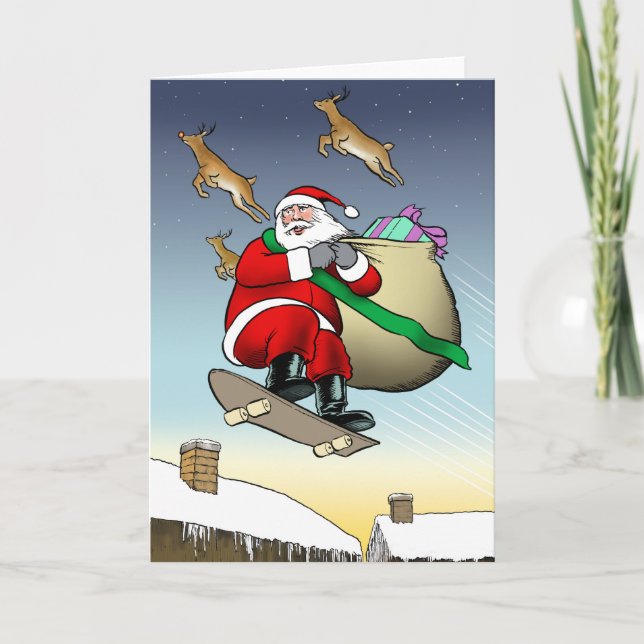 Santa Skateboard Card (Front)