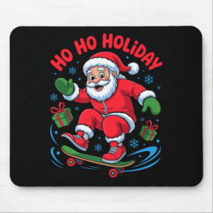 Santa Skater Skateboarding Lover Funny Christmas X Mouse Mat