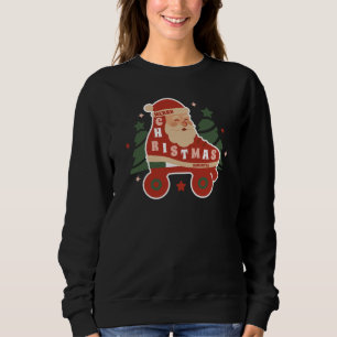 Santa Skates Retro Roller Skating Christmas Sweatshirt