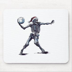 Santa Skeleton Playing Volleyball Halloween Christ Mouse Mat