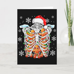 Santa Skeleton Rib Cage X-ray Gingerbreads Colorfu Card