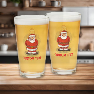 Santa sketch glass
