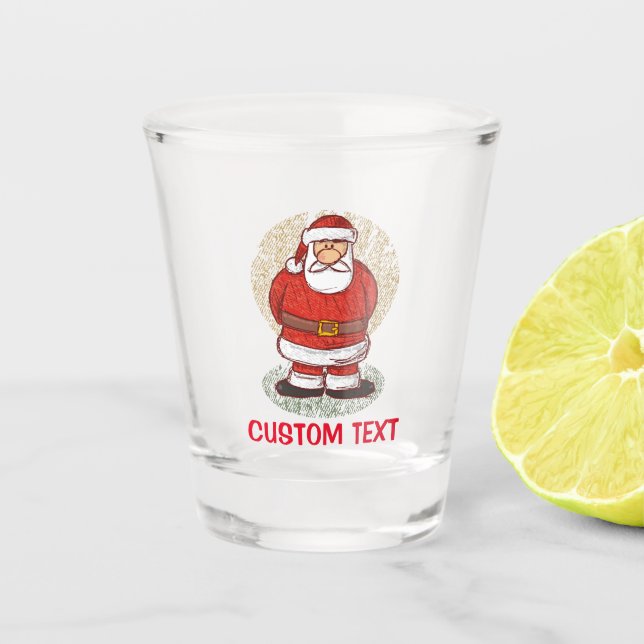 Santa sketch shot glass (Front)