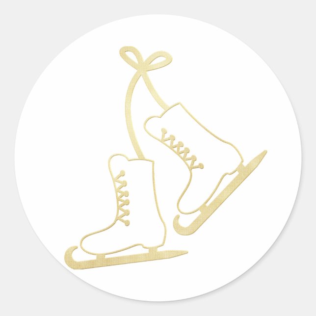 Santa Ski Boots Classic Round Sticker (Front)