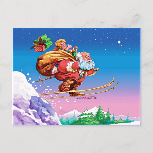 Santa Ski Christmas card (Front)