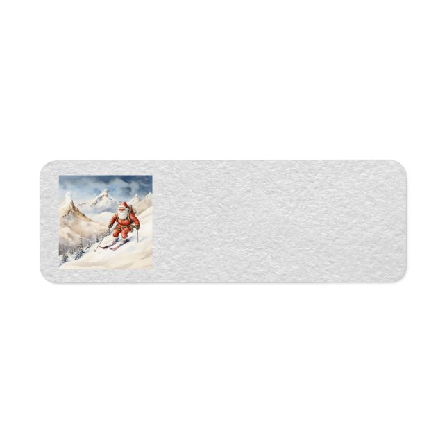 Santa Skiing Address Labels (Front)