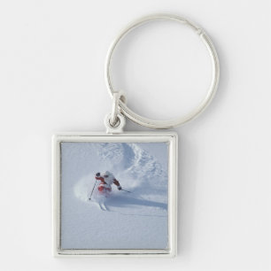 Santa Skiing at Snowbird Ski Resort, Wasatch Key Ring