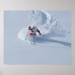 Santa Skiing at Snowbird Ski Resort, Wasatch Poster