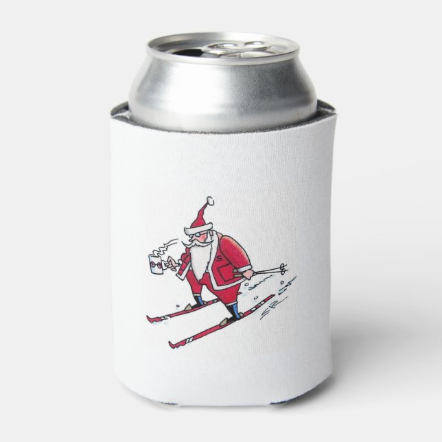 Santa Skiing can cooler 2-side (Can Front)