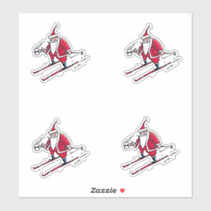Santa Skiing contour stickers 4