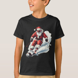 Santa Skiing Funny Christmas Skier Ski Racer Xmas T-Shirt