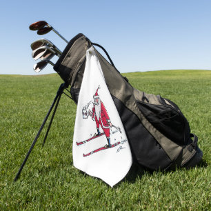 Santa Skiing golf towel