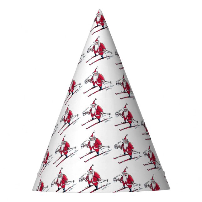 Santa Skiing party hats (Front)